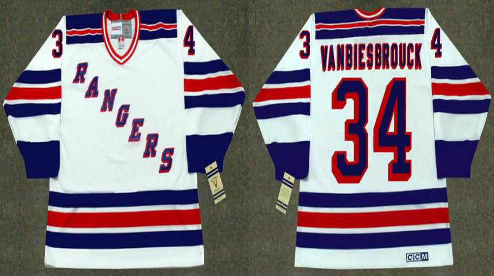 2019 Men New York Rangers #34 Vanbiesbrouck white CCM NHL jerseys->new york rangers->NHL Jersey